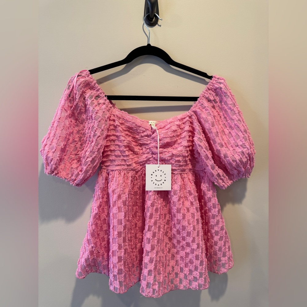 Elegant Pink Textured Blouse